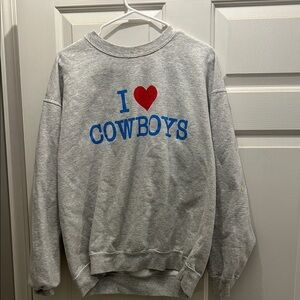 Gray 'I Love Cowboys' Sweater